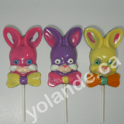 Moule à chocolat de Pâques - Tête de lapin sur bâton - Suçon (S-P77)
