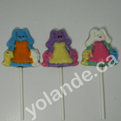 Moule à chocolat de Pâques - Lapin sur bâton - Suçon (S-P92)