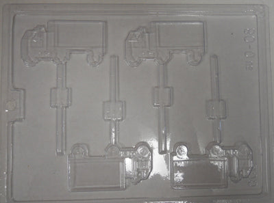 Moule à chocolat Transport - Camion - 10 roues sur bâton - Suçon (S-Q08)