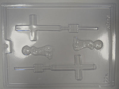 Moule à chocolat Religieux - Croix sur bâton - Suçon (S-R01)