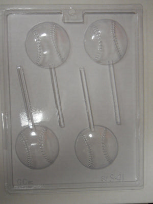 Moule à chocolat Sport - Balle de Baseball sur bâton - Suçon (S-S41)