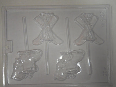 Moule à chocolat Sport - Patins à glace et ski sur bâton - Suçon (S-S42)