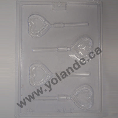 Moule à chocolat St-Valentin - Coeur sur bâton - Suçon (S-V12)