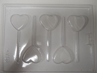 Moule à chocolat St-Valentin - Coeur lisse sur bâton - Suçon (S-V60)