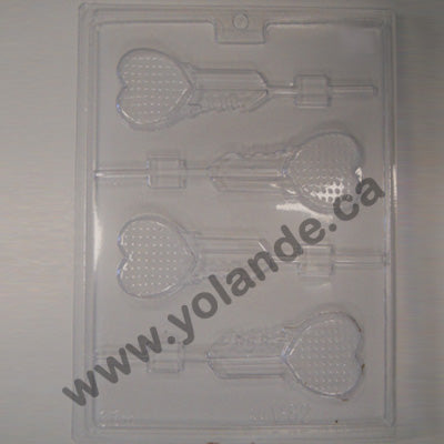 Moule à chocolat St-Valentin - Coeur - clé sur bâton - Suçon (S-V82)