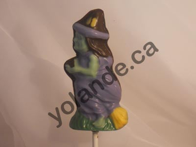 Moule à chocolat Halloween - Sorcière sur bâton - Suçon (S-H13)