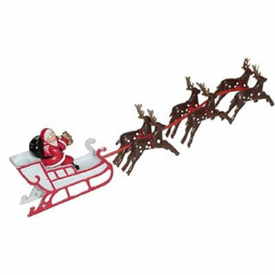 Traineau du Père Noël avec ses 6 rennes - NOEL