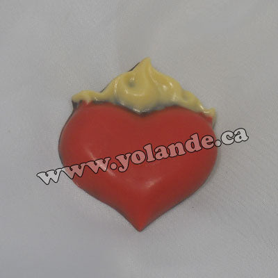 Moule à chocolat St-Valentin - Coeur en flamme - Bouchée (B-V113)