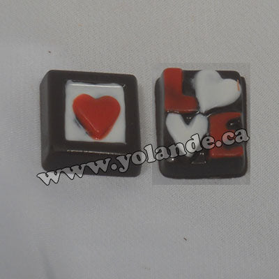 Moule à chocolat St-Valentin - Menthe Love - Coeur - Bouchée (B-V19)