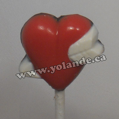 Moule à chocolat St-Valentin - Coeur avec flèche sur bâton - Suçon (S-V68)