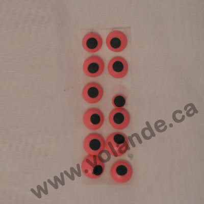 Yeux en sucre - 10mm - Rose et noir