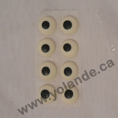 Yeux en sucre - 13mm - Blanc et Noir