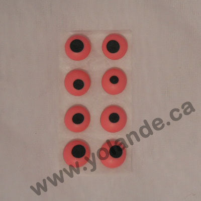 Yeux en sucre - 13mm - Rose et Noir