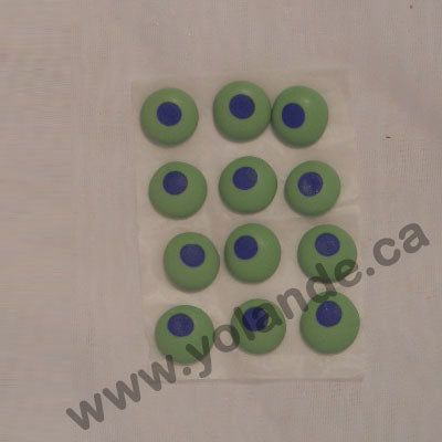 Yeux en sucre - 14mm - Vert et Bleu