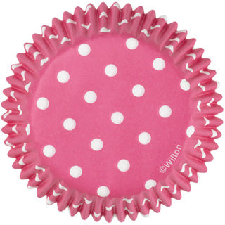 Caissette papier pour cup cake, Rose pois blanc - régulière