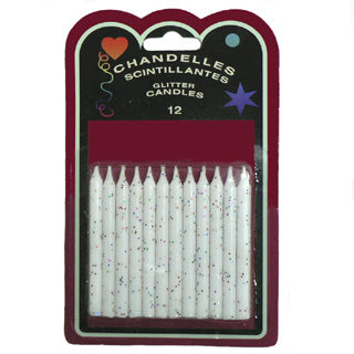Chandelle - 2 1/4" - Blanche scintillante