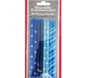 Chandelle - 4 3/4" - Pois et Ligne bleue