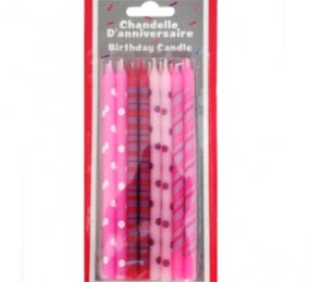 Chandelle - 4 3/4" - Pois et Ligne Rose