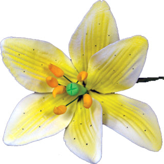 Fleur en pastillage - Stargazer petite - Jaune - 3 1/2"