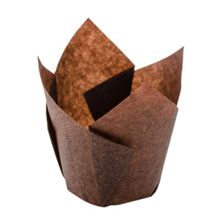 Caissette Tulipes brunes pour cup cake - 3 1/2 X 2''